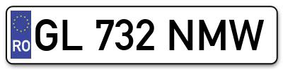 Placuta inmatriculare numar auto  GL-732-NMW, GL 732 NMW, GL732NMW