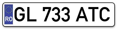 Placuta inmatriculare numar auto  GL-733-ATC, GL 733 ATC, GL733ATC