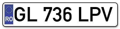 Placuta inmatriculare numar auto  GL-736-LPV, GL 736 LPV, GL736LPV