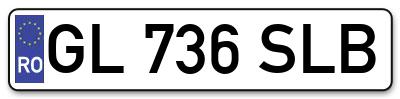 Placuta inmatriculare numar auto  GL-736-SLB, GL 736 SLB, GL736SLB