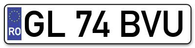 Placuta inmatriculare numar auto  GL-74-BVU, GL 74 BVU, GL74BVU