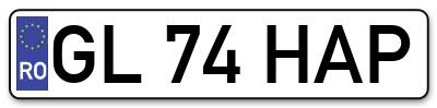 Placuta inmatriculare numar auto  GL-74-HAP, GL 74 HAP, GL74HAP