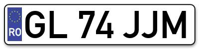 Placuta inmatriculare numar auto  GL-74-JJM, GL 74 JJM, GL74JJM