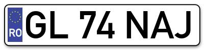 Placuta inmatriculare numar auto  GL-74-NAJ, GL 74 NAJ, GL74NAJ