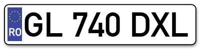 Placuta inmatriculare numar auto  GL-740-DXL, GL 740 DXL, GL740DXL