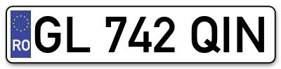 Placuta inmatriculare numar auto  GL-742-QIN, GL 742 QIN, GL742QIN