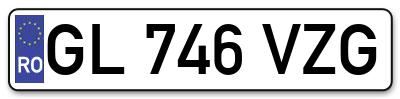 Placuta inmatriculare numar auto  GL-746-VZG, GL 746 VZG, GL746VZG