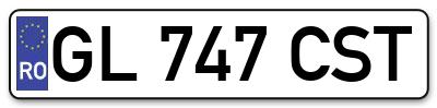Placuta inmatriculare numar auto  GL-747-CST, GL 747 CST, GL747CST