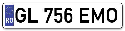 Placuta inmatriculare numar auto  GL-756-EMO, GL 756 EMO, GL756EMO