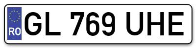 Placuta inmatriculare numar auto  GL-769-UHE, GL 769 UHE, GL769UHE