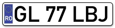 Placuta inmatriculare numar auto  GL-77-LBJ, GL 77 LBJ, GL77LBJ