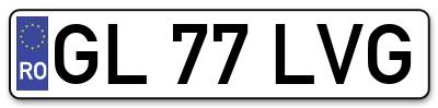 Placuta inmatriculare numar auto  GL-77-LVG, GL 77 LVG, GL77LVG