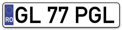 Placuta inmatriculare numar auto  GL-77-PGL, GL 77 PGL, GL77PGL