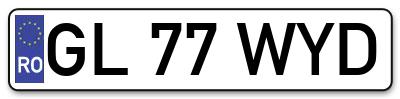Placuta inmatriculare numar auto  GL-77-WYD, GL 77 WYD, GL77WYD