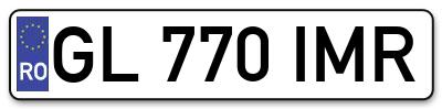 Placuta inmatriculare numar auto  GL-770-IMR, GL 770 IMR, GL770IMR