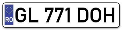 Placuta inmatriculare numar auto  GL-771-DOH, GL 771 DOH, GL771DOH