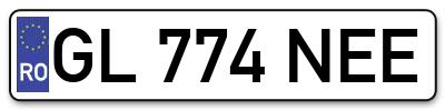 Placuta inmatriculare numar auto  GL-774-NEE, GL 774 NEE, GL774NEE