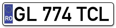 Placuta inmatriculare numar auto  GL-774-TCL, GL 774 TCL, GL774TCL