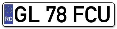 Placuta inmatriculare numar auto  GL-78-FCU, GL 78 FCU, GL78FCU