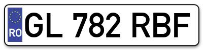 Placuta inmatriculare numar auto  GL-782-RBF, GL 782 RBF, GL782RBF