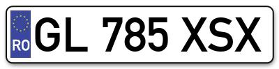Placuta inmatriculare numar auto  GL-785-XSX, GL 785 XSX, GL785XSX
