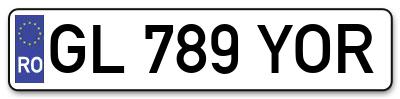 Placuta inmatriculare numar auto  GL-789-YOR, GL 789 YOR, GL789YOR