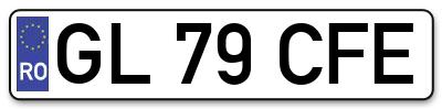 Placuta inmatriculare numar auto  GL-79-CFE, GL 79 CFE, GL79CFE
