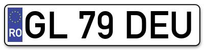Placuta inmatriculare numar auto  GL-79-DEU, GL 79 DEU, GL79DEU