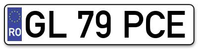 Placuta inmatriculare numar auto  GL-79-PCE, GL 79 PCE, GL79PCE