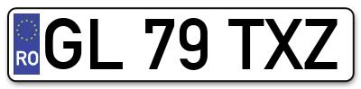 Placuta inmatriculare numar auto  GL-79-TXZ, GL 79 TXZ, GL79TXZ