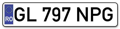 Placuta inmatriculare numar auto  GL-797-NPG, GL 797 NPG, GL797NPG
