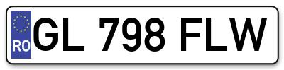Placuta inmatriculare numar auto  GL-798-FLW, GL 798 FLW, GL798FLW