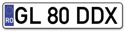 Placuta inmatriculare numar auto  GL-80-DDX, GL 80 DDX, GL80DDX