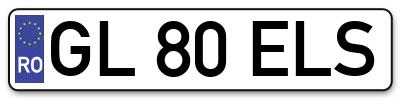 Placuta inmatriculare numar auto  GL-80-ELS, GL 80 ELS, GL80ELS