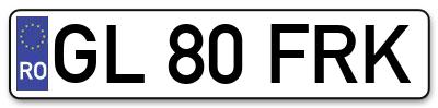 Placuta inmatriculare numar auto  GL-80-FRK, GL 80 FRK, GL80FRK