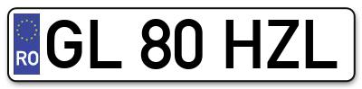 Placuta inmatriculare numar auto  GL-80-HZL, GL 80 HZL, GL80HZL