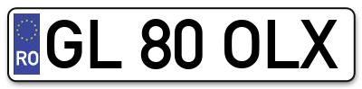 Placuta inmatriculare numar auto  GL-80-OLX, GL 80 OLX, GL80OLX