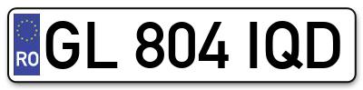 Placuta inmatriculare numar auto  GL-804-IQD, GL 804 IQD, GL804IQD