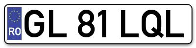 Placuta inmatriculare numar auto  GL-81-LQL, GL 81 LQL, GL81LQL