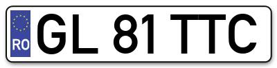 Placuta inmatriculare numar auto  GL-81-TTC, GL 81 TTC, GL81TTC