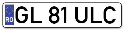 Placuta inmatriculare numar auto  GL-81-ULC, GL 81 ULC, GL81ULC