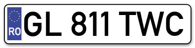 Placuta inmatriculare numar auto  GL-811-TWC, GL 811 TWC, GL811TWC