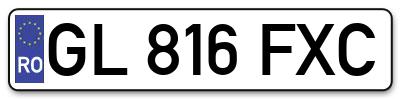 Placuta inmatriculare numar auto  GL-816-FXC, GL 816 FXC, GL816FXC
