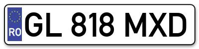 Placuta inmatriculare numar auto  GL-818-MXD, GL 818 MXD, GL818MXD