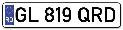 Placuta inmatriculare numar auto  GL-819-QRD, GL 819 QRD, GL819QRD