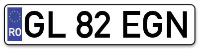 Placuta inmatriculare numar auto  GL-82-EGN, GL 82 EGN, GL82EGN
