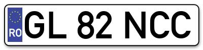 Placuta inmatriculare numar auto  GL-82-NCC, GL 82 NCC, GL82NCC