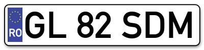Placuta inmatriculare numar auto  GL-82-SDM, GL 82 SDM, GL82SDM