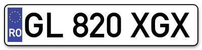 Placuta inmatriculare numar auto  GL-820-XGX, GL 820 XGX, GL820XGX
