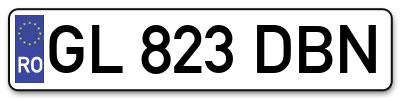 Placuta inmatriculare numar auto  GL-823-DBN, GL 823 DBN, GL823DBN
